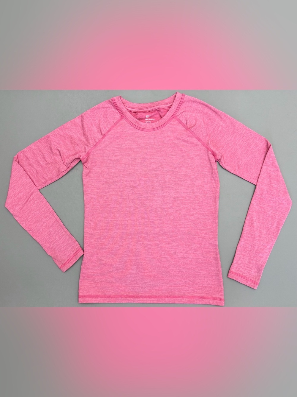 All in Motion Girls Pink Long Sleeve Athletic Shirt Size L 10/12